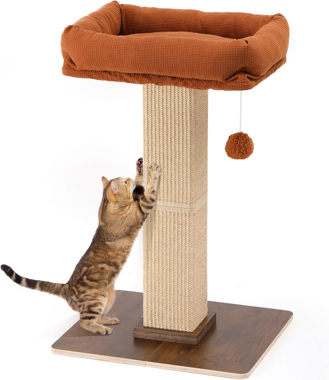 fukumaru-retro-style-cat-scratching-post-with-perch-for-indoor-adult-cats-28-7-elevated-tall-cat-bed-solid-wood-large-cat-scratcher-tower-with-bed-aesthetic-cat-tree-furniture-with-natural-sisal