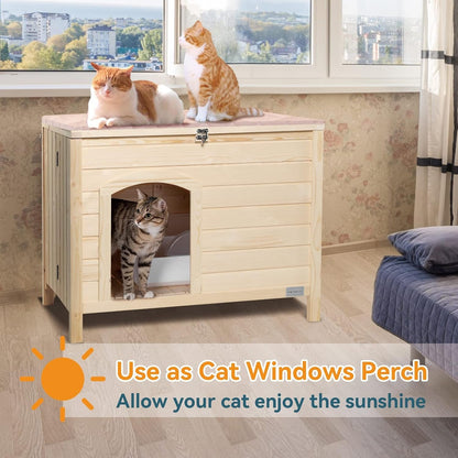 Petsfit Folding Litter Box Enclosure, No Tools Required for Assembly, Cat Litter Box Furniture Hidden, Fit Most of Litter Box, Dog House Cat House, 30" L×21" W×24.5" H7