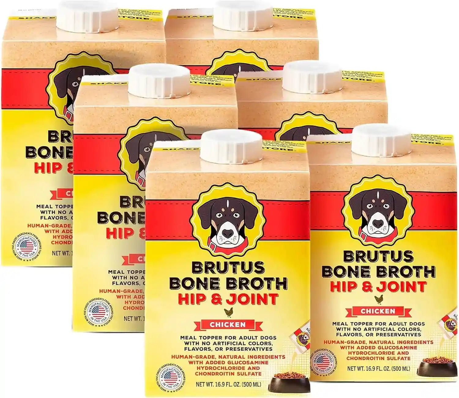 brutus-beef-bone-broth-for-dogs-all-natural-dog-bone-broth-with-liquidchondroitin-glucosamine-turmeric-human-grade-dog-food-toppers-for-picky-eaters-tasty-nutritious-16-9oz-pack-of-6
