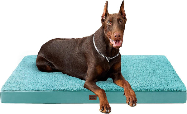 EHEYCIGA Orthopedic Dog Bed Large with Removable Washable Cover,Grey,41X27 | Egg Crate Foam Support,Durable Oxford Fabric,Non-Slip Bottom,Machine Washable,Soft Waterproof Plush Pet Bed Mat for Crate28