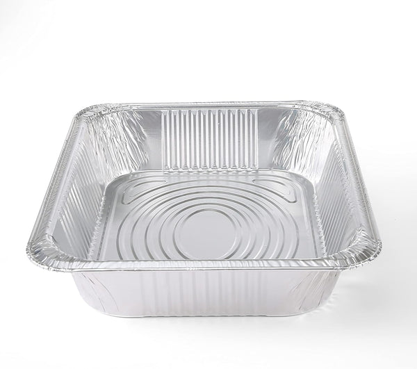 Disposable Half Size Deep Steam Table Pans, 12.5 X 10.25 X 2.5", 2 Ct | Heavy-Duty Foil Design, for Steaming, Baking, Roasting, Meal Prep, Catering, and Freezer Storage, Daily4