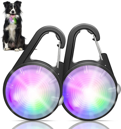 Dog Collar Light, 4 Modes Dog Lights for Night Walking, Rechargeable LED Pet Collar Light for Nighttime Clip On, IP68 Waterproof Pet Walking Accessories-2 Pack(Black)1