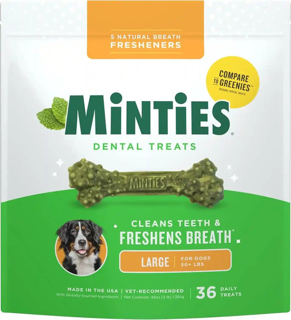 Minties Dog Dental Bone Treats, Tiny/Small Dental Dog Treats, 16 Ounces, Cleans Teeth, Fight Bad Breath, Removes Plaque and Tartar, 40 Count18