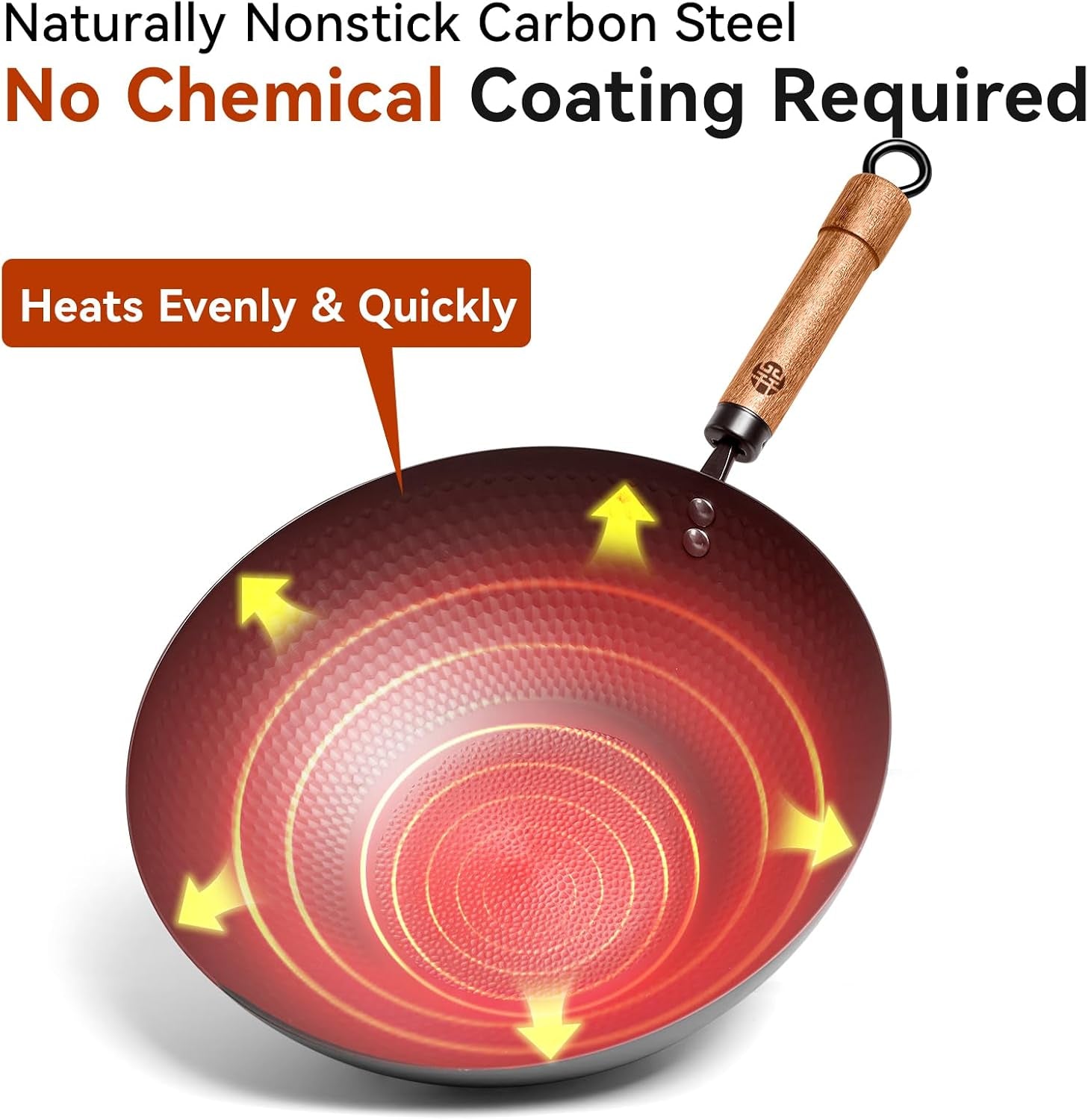 carbon-steel-wok-pan-with-lid-12-6-hammered-stir-fry-pan-thickened-heavy-duty-flat-bottom-wok-for-electric-induction-gas-stoves-detachable-wood-handle-no-chemical-coating-black