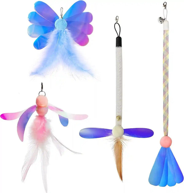 JXFUKAL 2025 Latest Cat Toys, 2 in 1 Spring Cat Wand Toy with 2PCS Ultra-Long Cat Teaser, 4PCS Spring Steel Wire & 5PCS Feather Refills for Kitty Kitten Indoor Cats Accessories8