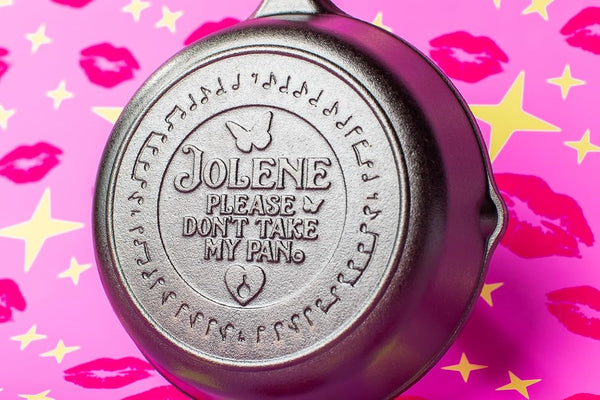 Dolly Parton Jolene Cast Iron Skillet, 8 Inches | Collectible Frying Pan with Signature Design, Heavy Duty Cast Iron Cookware for Everyday Cooking & Display2