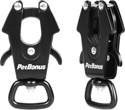 Petbonus 2 Pcs Frog Clip Dog Leash Clasp, Quick Release Metal Carabiner | 360 Degree Swivel, Heavy Duty, Safety Clip for Linking Pet Collar Dog Harness, Secure Dog Lead Hook1