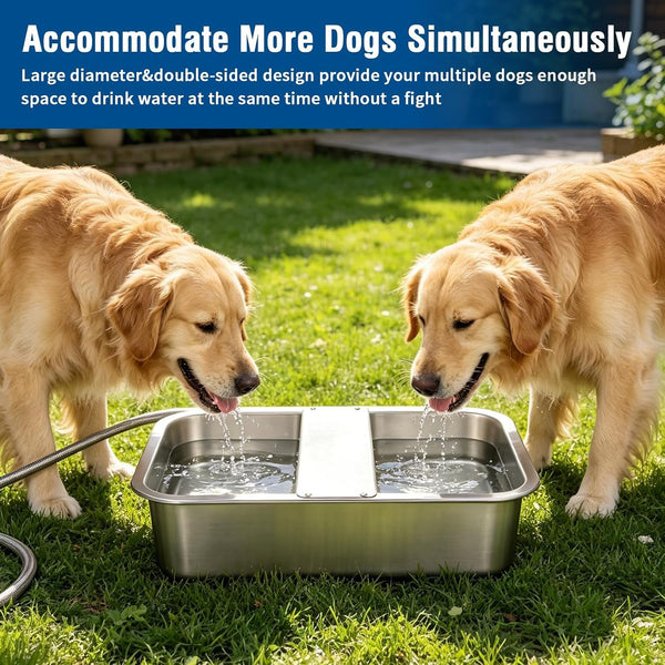 BWOGUE 3 Gal Automatic Dog Water Dispenser, Stainless Steel Bowl for Dogs | Automatic Dog Water Bowl Dispenser, Float Valve Control, Outdoor Use, Easy to Mount & Clean, Large Dogs, Cats, Chickens8