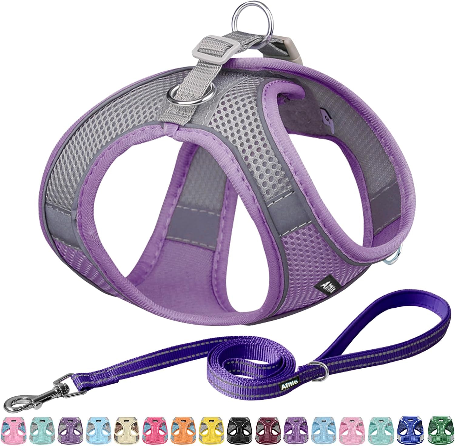 aiitle-no-pull-dog-harness-and-leash-set-step-in-adjustable-dog-harness-with-padded-vest-for-all-weather-dog-leash-with-soft-padded-handle-easy-to-put-on-small-and-medium-dogs-beige-s