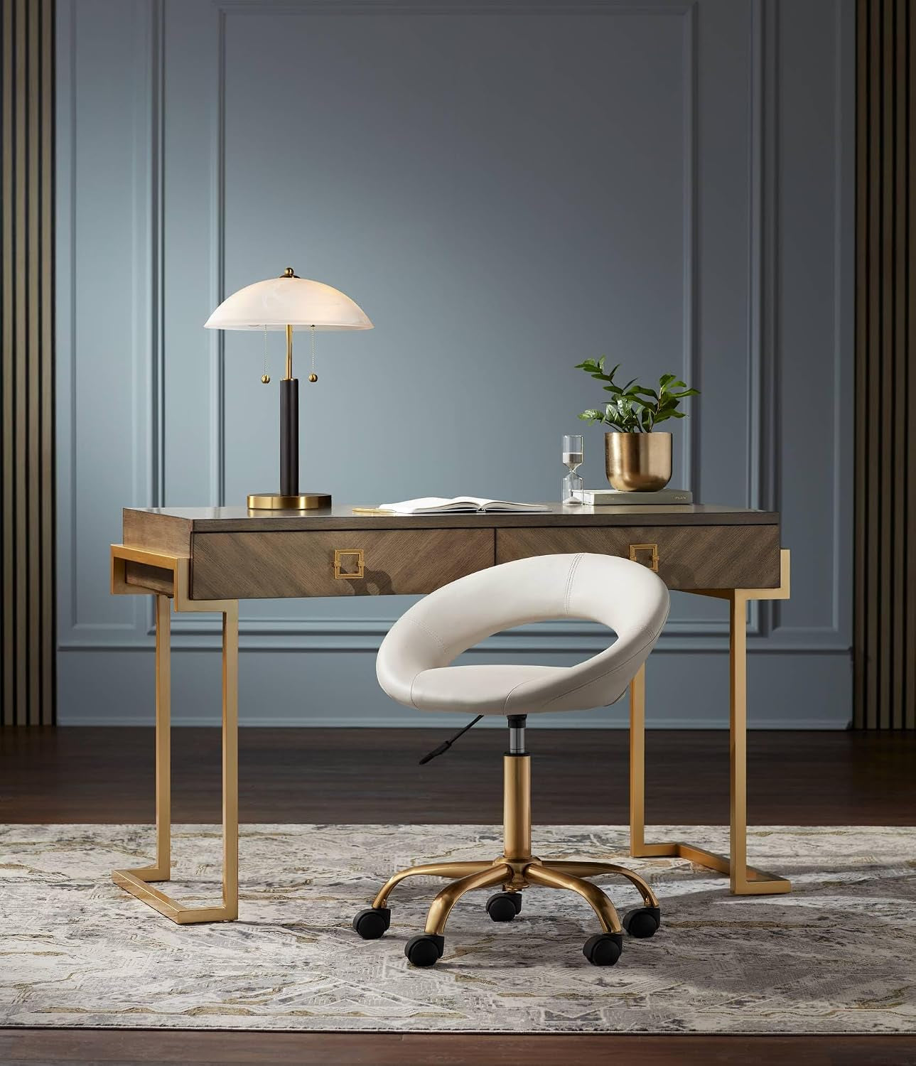 orbital-19-1-2-small-table-lamp-gold-wood-modern-pull-chain-mid-century-dome-frosted-glass-white-brown-metal-bedroom-living-room-nightstand-bedside-office-kids-house-home-family