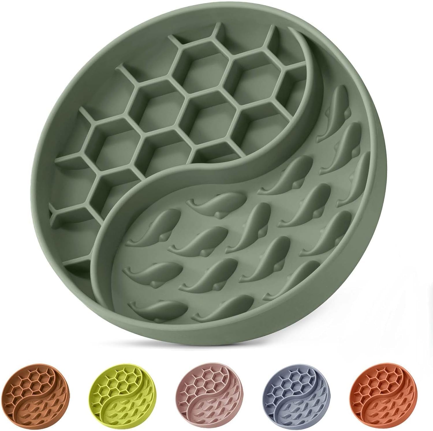 slow-feeder-dog-bowls-silicone-pet-food-bowls-with-suction-cups-non-slip-dog-feeding-slow-down-pet-eating-speed-for-fast-eaters-anxiety-relief-fun-added-pink
