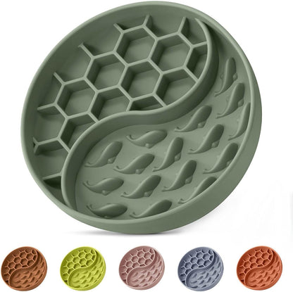 Slow Feeder Dog Bowls, Silicone Pet Food Bowls with Suction Cups, Non-Slip Dog Feeding Slow down Pet Eating Speed for Fast Eaters, Anxiety Relief & Fun Added (Pink)10