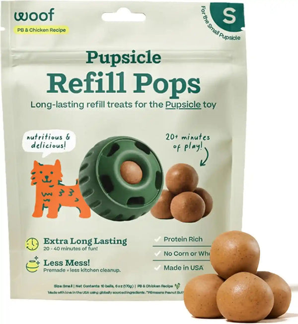WOOF Pupsicle Peanut Butter & Beef Refill Pops Dog Treats, Large, 7 Count | for Large Pupsicles, Peanut Butter & Beef Flavor, Long-Lasting Treats, Pre-Made Pops, Wholesome Ingredients, Shelf Stable25