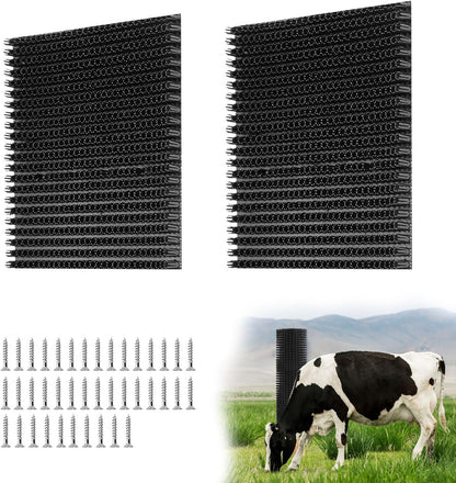 2 Pcs Horse Cattle Scratchers, Horse Scratching Post, Soft Massage Brush Kit for Equine Bovine, Scratching Itch Relief Pad for Farm Animals Goat Sheep Cow Dog1