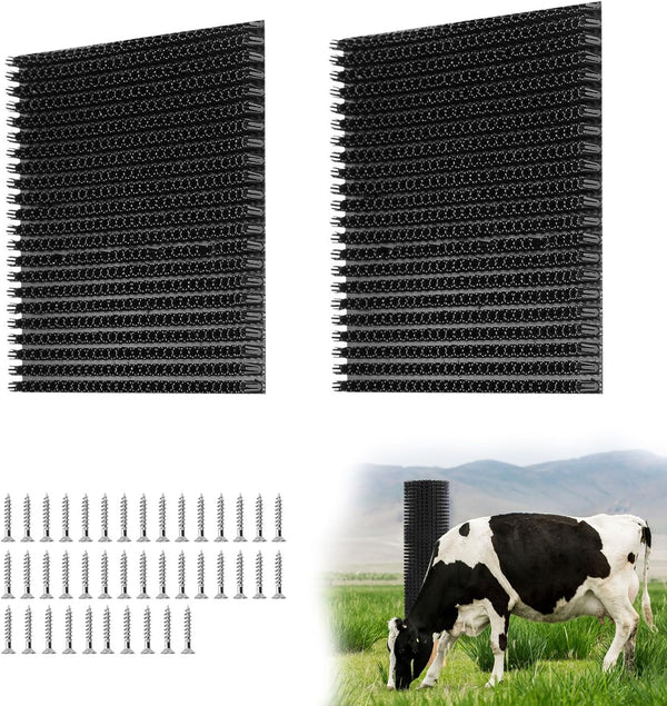 2 Pcs Horse Cattle Scratchers, Horse Scratching Post, Soft Massage Brush Kit for Equine Bovine, Scratching Itch Relief Pad for Farm Animals Goat Sheep Cow Dog1