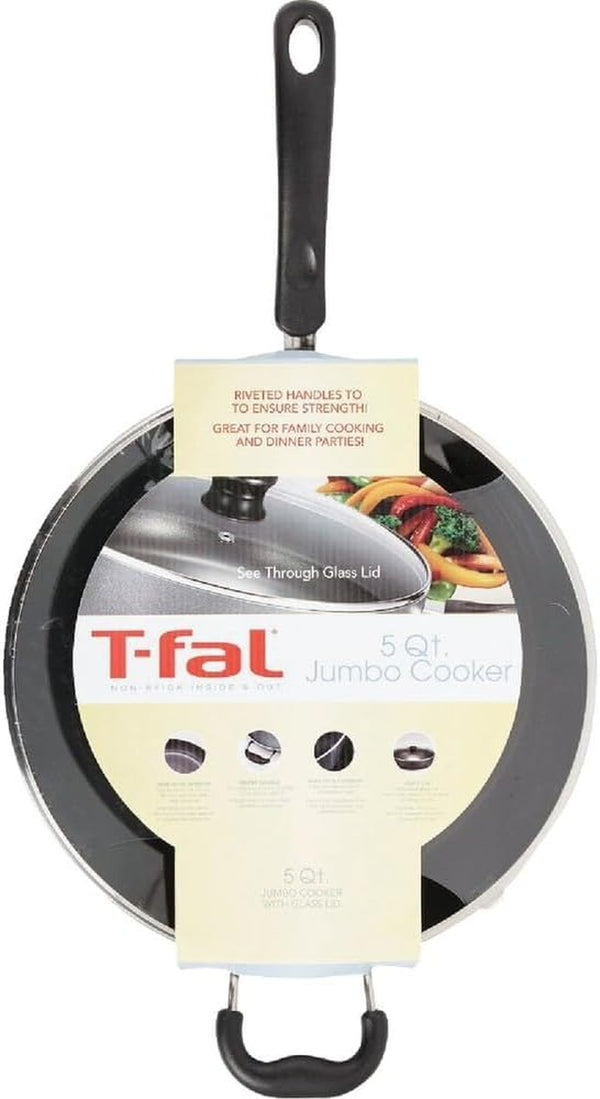 Specialty Nonstick Saute Pan with Glass Lid 5 Quart, Oven Broiler Safe 350F, Cookware, Deep Frying Pan with Handle, Skillet, Kitchen, Pots and Pans, Dishwasher Safe, Black6