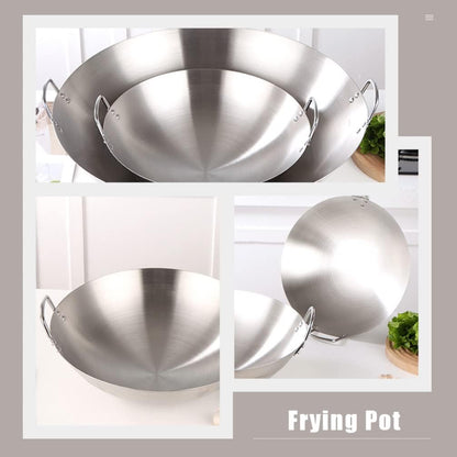 Stainless Steel Wok 12.00In round Bottom Wok Large Capacity Frying Pan for Gas Stove Chinese for Stir Frying Bbq Fried Potatoes Scrambled Eggs3