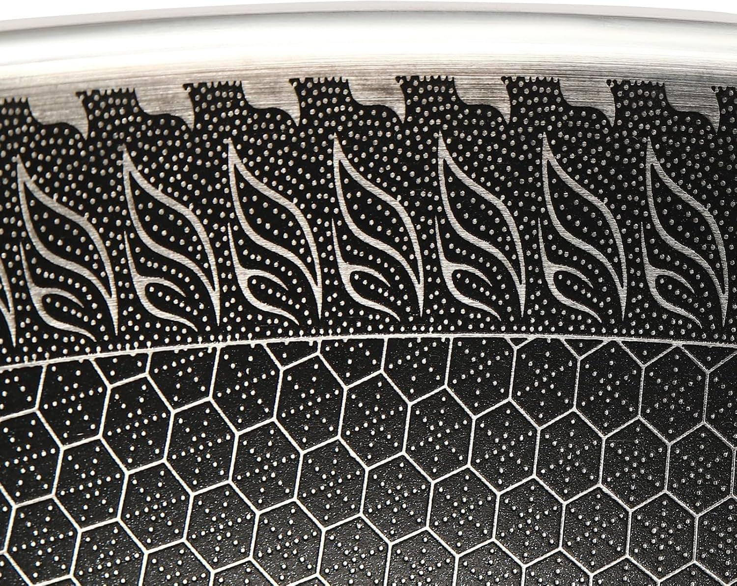 stainless-steel-wok-pan-stir-fry-wok-non-stick-frying-pan-honeycomb-skillet-with-handle-lid-for-gas-stove-induction-cooker-ceramic-stove-silver-black-13in-with-steamer-basket