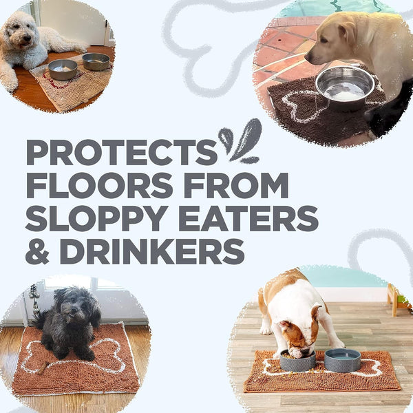 Soggy Doggy Slopmat Dog Food & Water Mat, Gray, 18X24 | Non-Slip Backing; Traps Kibble, Crumbs & Spills; Kitchen, Laundry Room, Crate-Side Use; Quick-Dry Chenille5