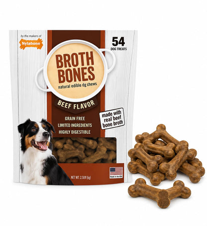 Nylabone Beef Broth Bones Dog Treats (Net 54Count), 2.38 Lb1