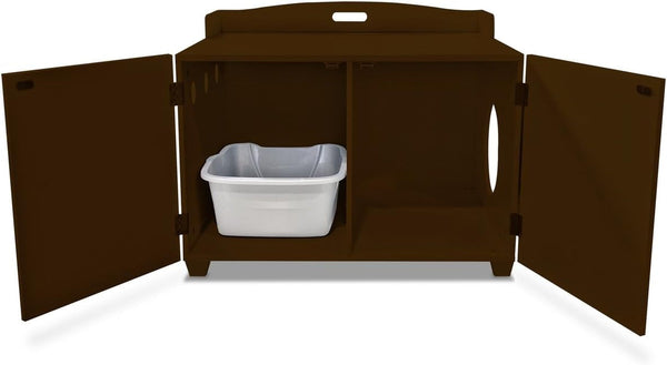 Furhaven Classic Hidden Litter Box Storage Container Cabinet - Espresso, One Size2