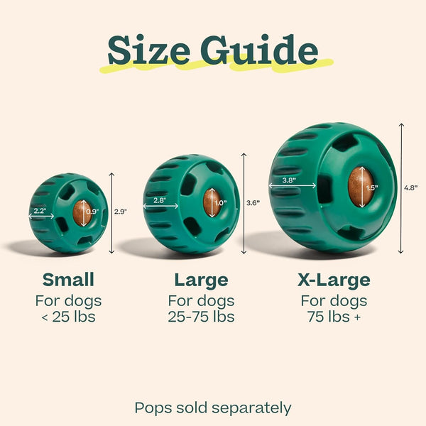 WOOF Pupsicle Interactive Dog Ball Toy for Dogs 25-75 Lbs - Green | Long-Lasting Enrichment Toy for Medium/Large Dogs, Easy-Fill Design, Low-Mess Play, Made of Natural Rubber, Easy to Clean6