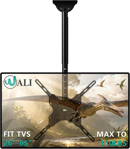 Ceiling TV Mount for Most 26-65 Inch LCD LED 4K Tvs, up to 110 Lbs | Hanging Pole Ceiling Mount TV Bracket for Home Gym Patio Gazebo, Full Motion with Tilt, Swivel, Max VESA 400X400Mm (CM2665)1