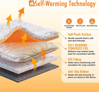 Self Warming Cat Bed, 2.0 Upgraded Thermal Mat for Indoor Cats, 15 X 19 in | Non-Electric Self Heating Cat Pad, Removable Washable Cover, Heat-Reflective Foil, Non-Slip Base for Kittens and Senior Cats3