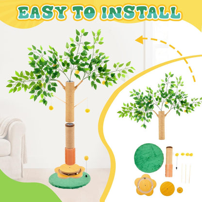 Nuanchu 41 Inch Tall Cat Scratching Post Tree for Indoor Cats Adults, Scratcher Tree Tower with Sisal Rope, Large Cats Scratching Posts with Hanging Ball for Kittens and Medium Large Pet5