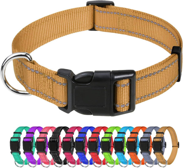 Tagme Small Dog Collar, Reflective Puppy Collar, Sky Blue, 3/8" Width | Lightweight, Nylon Collar for Puppies, Chihuahua, Yorkie & Teacup Dogs 5-15 Lbs, Reflective for Evening Walks, 12 Colors18