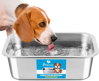 Stainless Steel Dog Water Bowl: 1.25 Gallons Metal Pet Water & Food Bowl No Spilling - High Capacity Dog Bowls for Medium, Larges, X-Large Dogs1