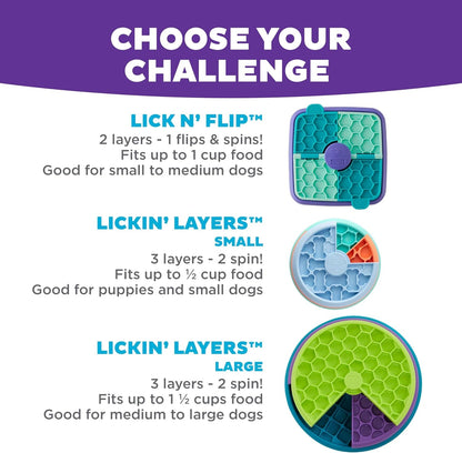 Outward Hound by Nina Ottosson Lickin’ Layers 3-In-1 Interactive Dog Feeder Puzzle, Lick Mat & Slow Feeder Bowl - Mental Stimulation Toy for Medium & Large Dogs, 2 Cup Capacity, 10.4 in X 2.8 In5