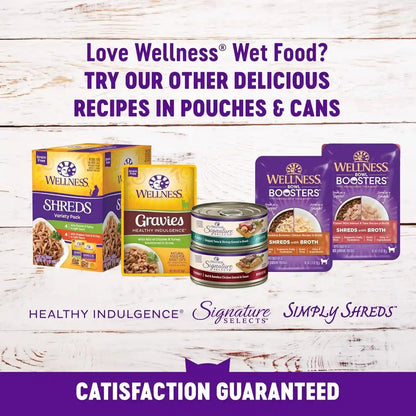 Wellness Healthy Indulgence Morsels Variety Pack Adult Wet Cat Food, Natural, Protein Rich, Grain Free, 2 Flavors, 3 Oz, Pack of 8 Pouches5