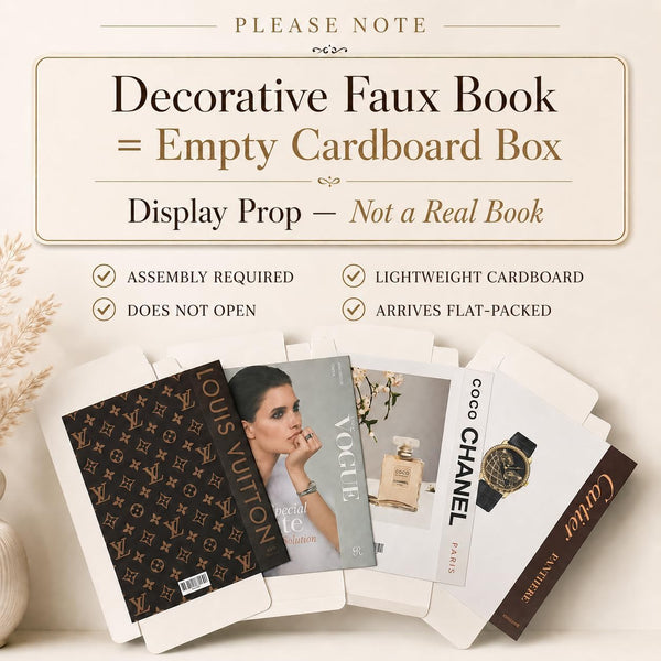 4-7 Pieces Fashion Decorations Book Set. Premium Aesthetic Faux Books for Room Decor. (4) | Refined Modern Look - Not Real, No Pages inside - Arrives Flat, Tool-Free 2-Min Setup2