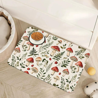 Cute Shark Dog Cat Food Mat,Absorbent Pet Feeding Mat with Rubber Backing,Non-Slip Water Bowl Placemat,Indoor Pet Accessories Supplies 12"X20"20