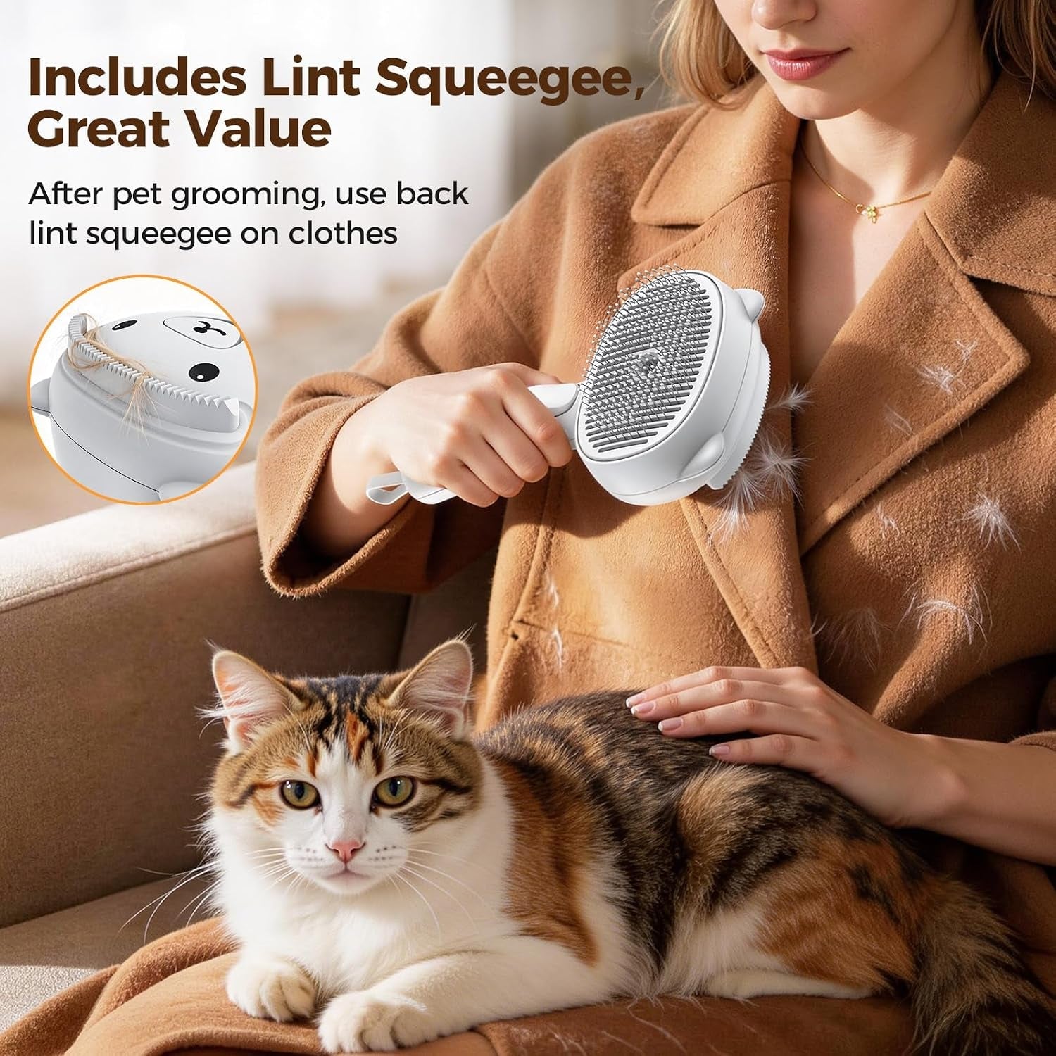 self-cleaning-shedding-steam-cat-brush-silicone-scraper-included-dog-brush-primecat-cat-brushes-for-shedding-usb-rechargeable-for-grooming-haired-pets-dogs-cats-white