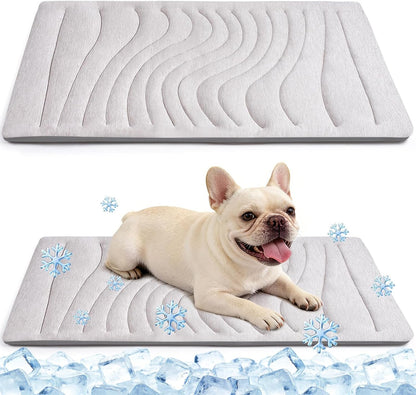 Dog Cooling Mat, 36"X23" Reversible Cooling Pad for Dogs Cats, Pressure Activated Pet Cooling Mat Indoor Outdoor, Scratch-Resistant & Machine Washable, Summer Dog Blanket, Grey8