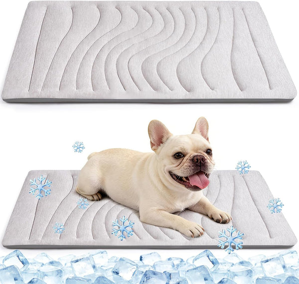 Dog Cooling Mat, 36"X23" Reversible Cooling Pad for Dogs Cats, Pressure Activated Pet Cooling Mat Indoor Outdoor, Scratch-Resistant & Machine Washable, Summer Dog Blanket, Grey8