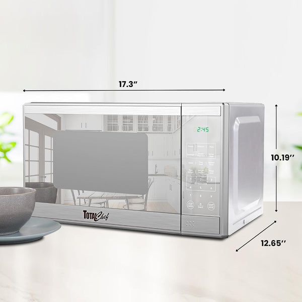 0.7 Cu. Ft. Countertop Small Microwave Oven,700W | Microwave for Kitchen, Stainless Steel, Compact, Countertop with Digital Touch Controls, Child Safety Lock, 10-Inch Turntable7