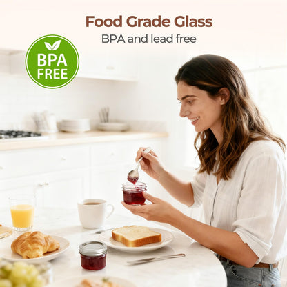 Mini Mason Jars 4 Oz, 8 Pack Regular Mouth Glass Jars with Lids | Bpa-Free Materials, Spice Rack, Small Jam, Honey Samples, Wedding Favors, DIY Candles, Labels and Twine7