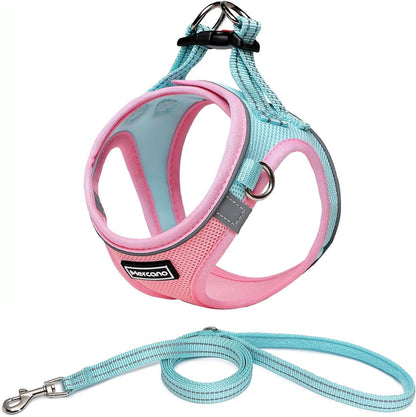 Mercano Soft Mesh Dog Harness and Leash Set, Step-In Reflective Breathable Lightweight Vest Harnesses with Safety Buckle for Small Dogs, Cats (Pink, S)12