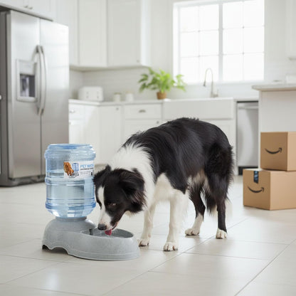 3 Gallon Large Dog Water Dispenser, Automatic Gravity Pet Waterer Station for Large Dogs and Multiple Pets, Indoor/Outdoor Dog Water Bowl with Anti-Slip Base, Bpa-Free, Grey8