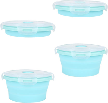 Luter 2 Pieces Collapsible Dog Bowls Silicone Food Water Travel Foldable Bowl with Lids Portable Expandable Pet Feeding Watering Cup Dish for Walking Kennels Camping 350Ml (12X12X3Cm) (Pink & Blue)9