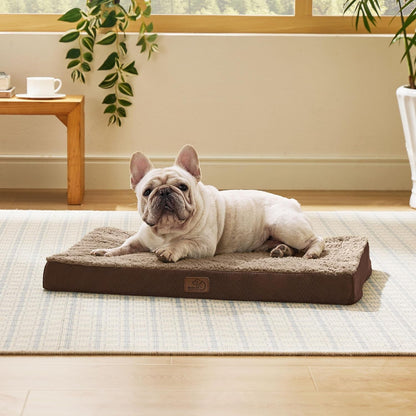 Bedsure Washable Dog Beds Large Sized Dog with Comfy Sherpa, 36X27In Grey | Orthopedic Egg Crate Foam,Comfort Support Flat Rectangle Pet Mat,Non-Slip Bottom,Removable Cover,For Large Breed up to 55 Lbs38