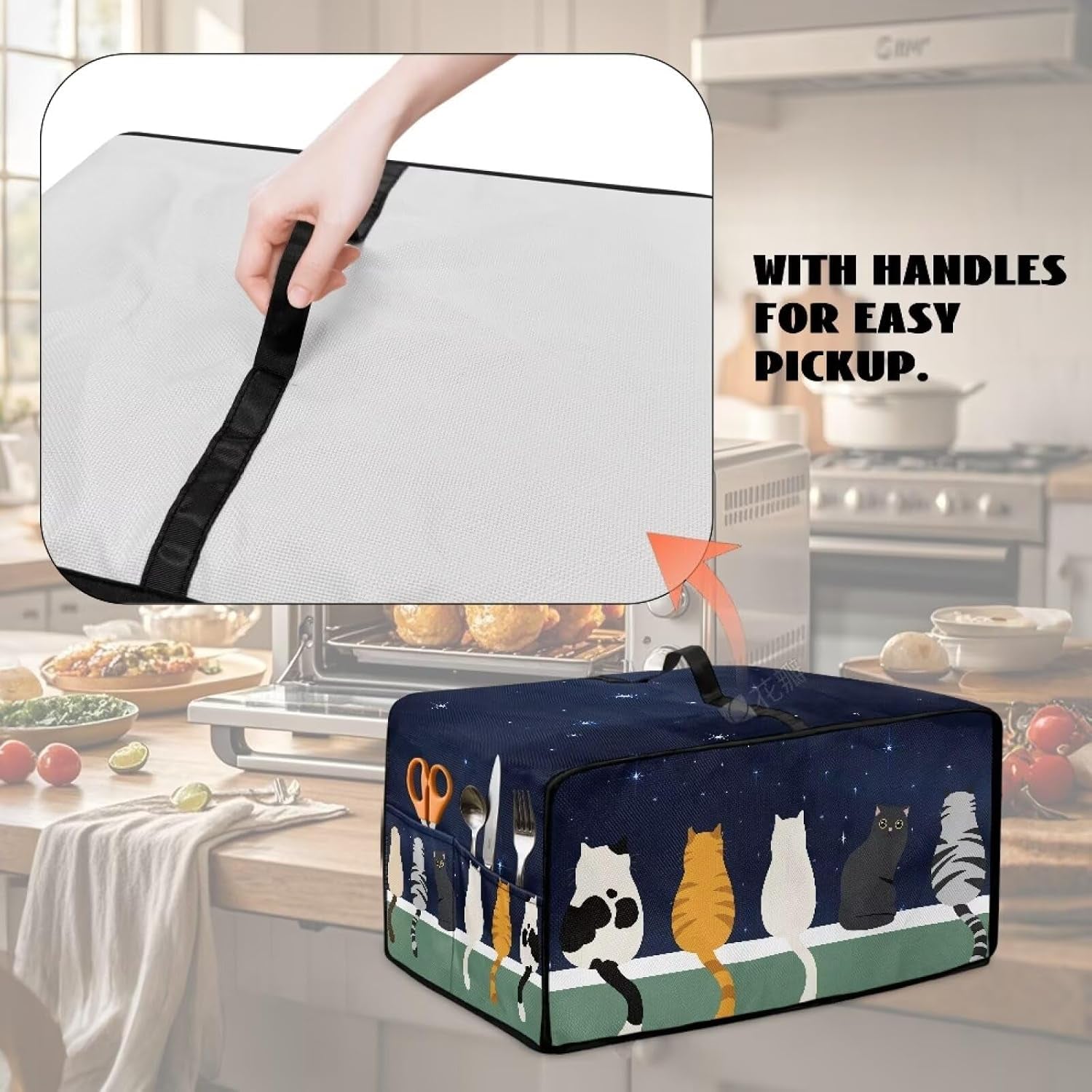small-appliance-covers-cute-cat-toaster-oven-cover-4-slice-kitchen-appliance-dust-protector-18-5x14-5x-9-compatible-with-toaster-bread-machine