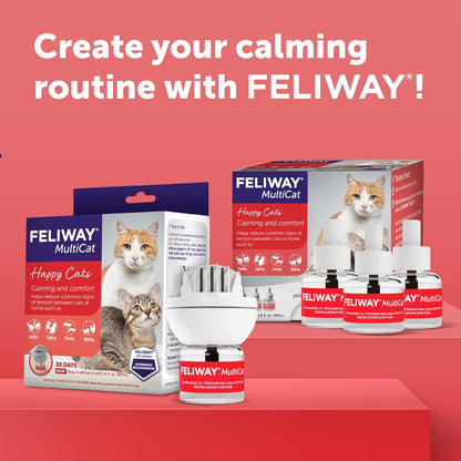 FELIWAY Multicat Cat Calming Pheromone Diffuser Kit | Helps Reduce Fighting, Tension and Aggression between Cats Due to Stress for Multi‑Cat Homes, 30 Day Supply8