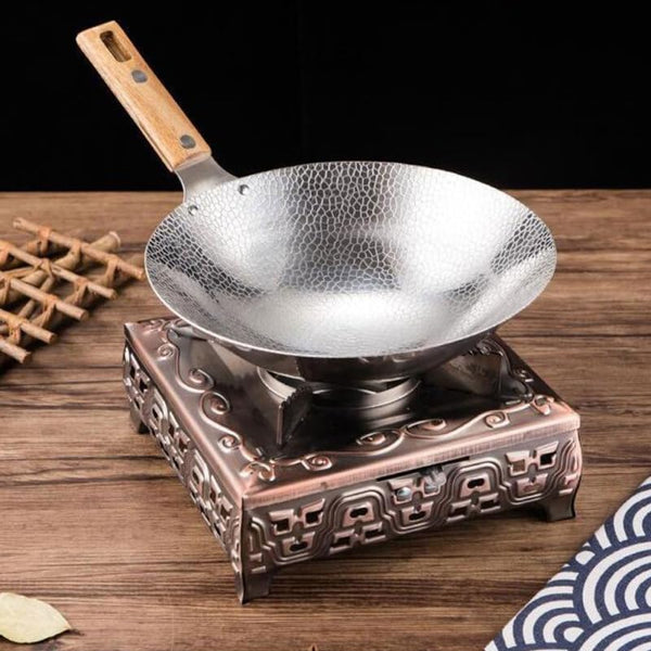 Wok with Handle Stainless Steel Frying Pan for Stir-Fry Deep Base Kitchen Cookware for Home Use 14.56 X 10.23 X 2.36 in 1 Pack4