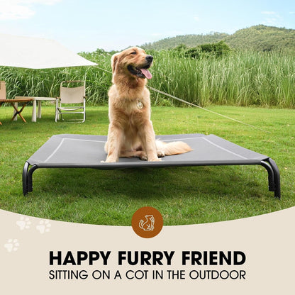 Czpalo Outdoor Elevated Dog Bed for Large Sized Dogs, No-Tool Assembly. | Raised Design Promotes Airflow. Tool-Free Assembly, Easy-To-Clean Mesh, Portable, with Anti-Skid Feet. Indoor/Outdoor Use.2
