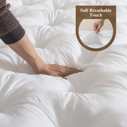 5 Inch Memory Foam Mattress Topper (Queen, 60X80),Deep Pocket | 2000GSM Fluffy Shredded Memory Foam Filled, Extra Soft Pillow Top for Back Pain Relief, Thick & Supportive Bed Topper4