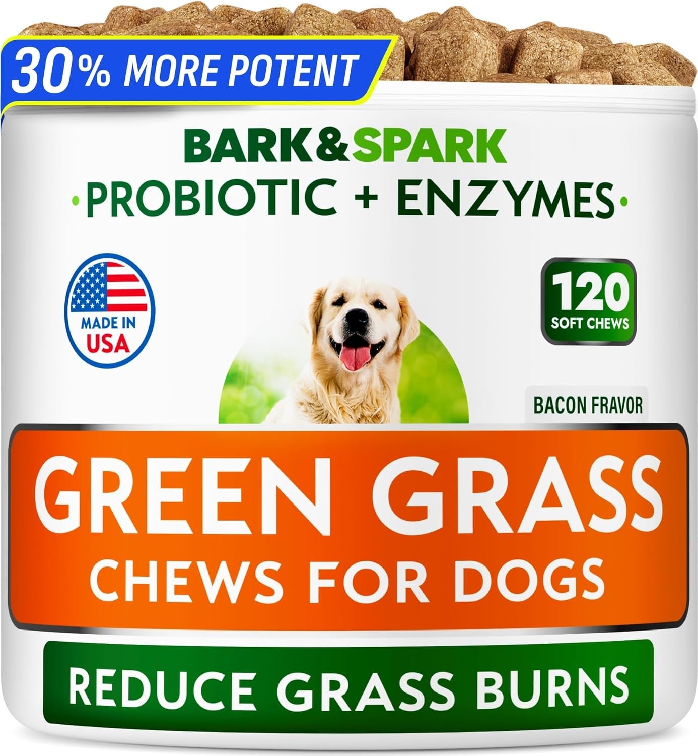 bark-spark-green-grass-dog-chews-dog-pee-grass-urine-neutralizer-lawn-grass-burn-spot-chews-with-probiotics-enzymes-helps-reduce-lawn-burn-from-dog-urine-120-soft-chews